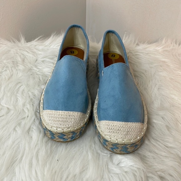 Olivia +Kate womens flat canvas color baby blue size 8 - Picture 2 of 6